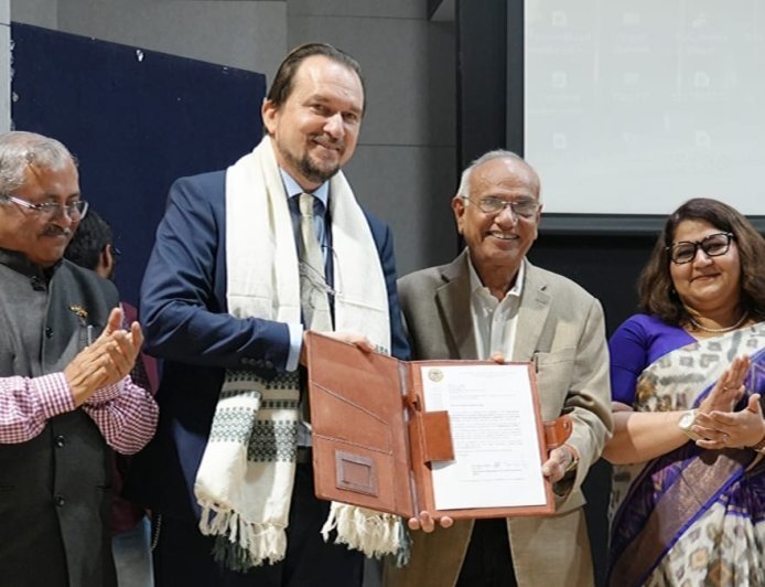 IAFS President visits NFSU, appoints Dr. J.M. Vyas ‘Global Forensic Ambassador’